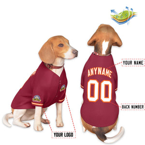 Custom Crimson White-Orange Classic Style Dog Jersey