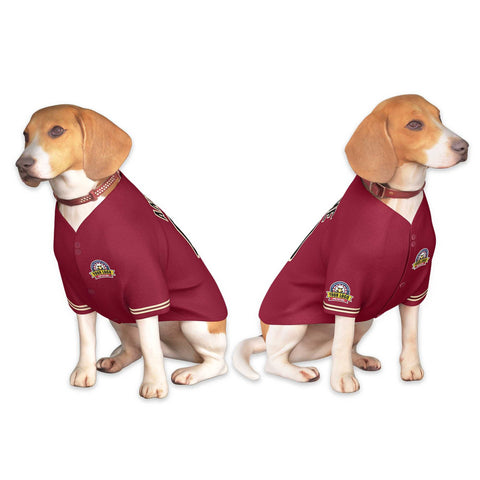 Custom Crimson Black-Khaki Classic Style Dog Jersey