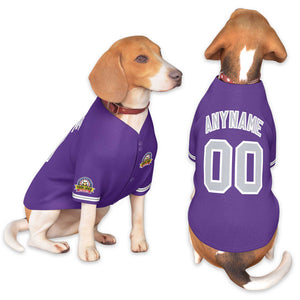 Custom Purple Gray-White Classic Style Dog Jersey