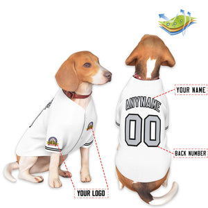 Custom White Gray-Black Classic Style Dog Jersey