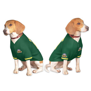 Maillot pour chien de style classique vert or-blanc personnalisé