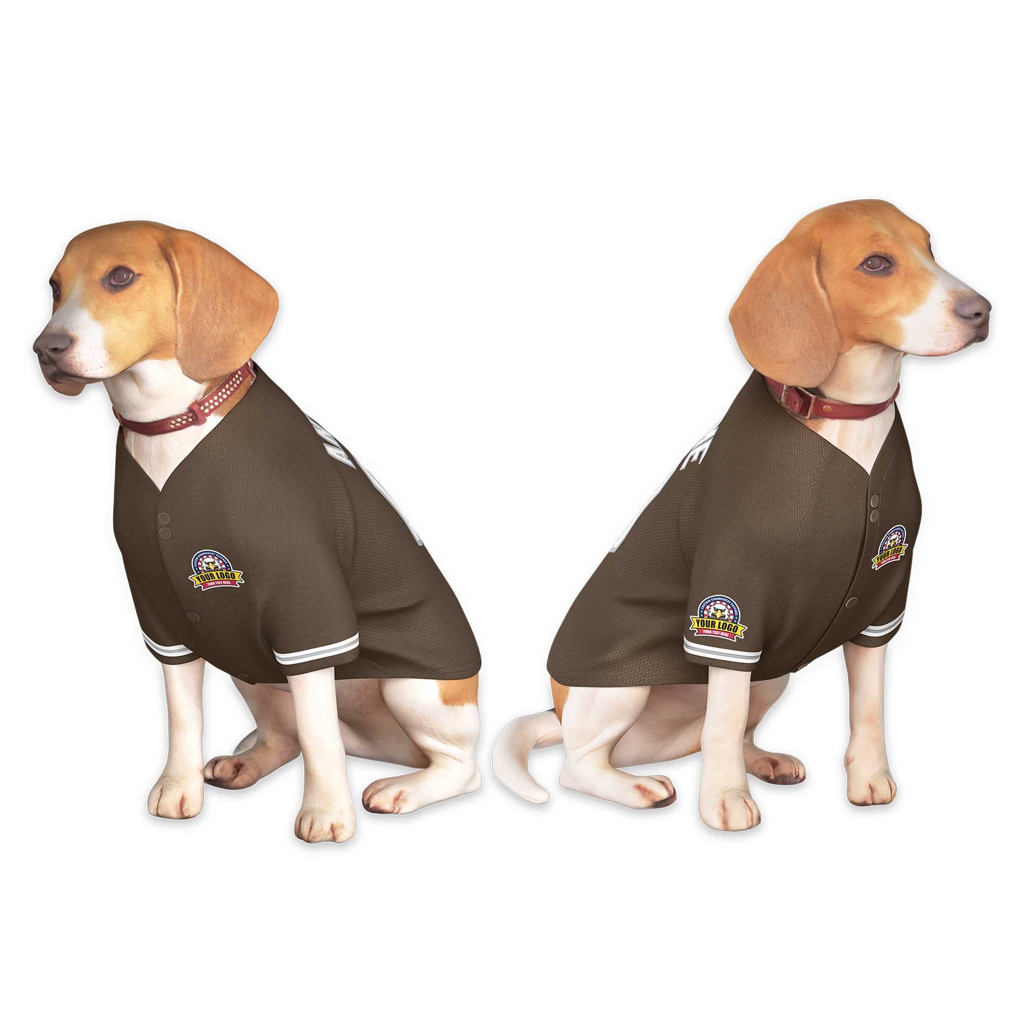 Custom Brown White-Gray Classic Style Dog Jersey