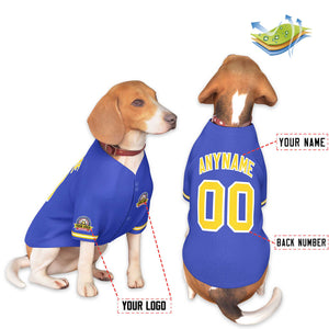 Custom Royal Gold-White Classic Style Dog Jersey