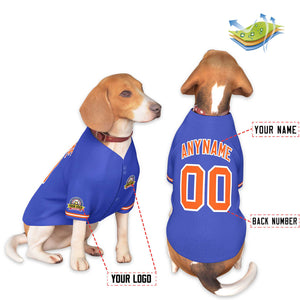 Custom Royal Orange-White Classic Style Dog Jersey