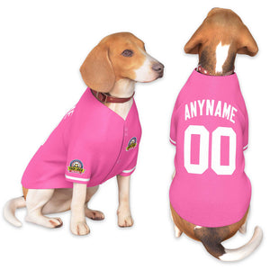 Custom Pink White Classic Style Dog Jersey