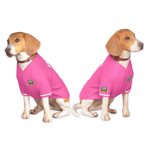 Maillot pour chien de style classique rose blanc personnalisé