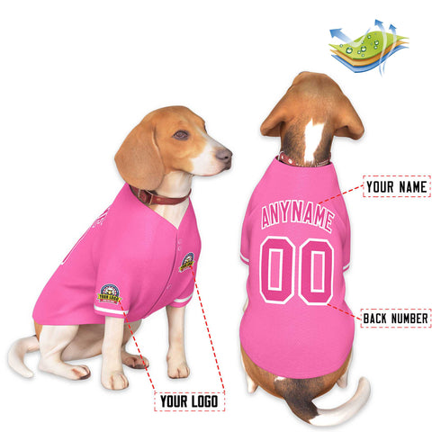 Custom Pink Rose Red-White Classic Style Dog Jersey