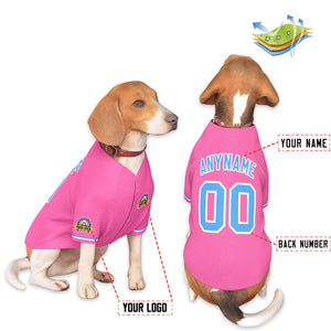 Custom Pink Powder Blue-White Classic Style Dog Jersey