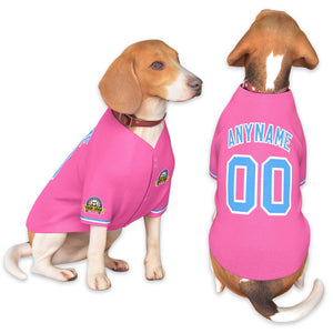 Custom Pink Powder Blue-White Classic Style Dog Jersey