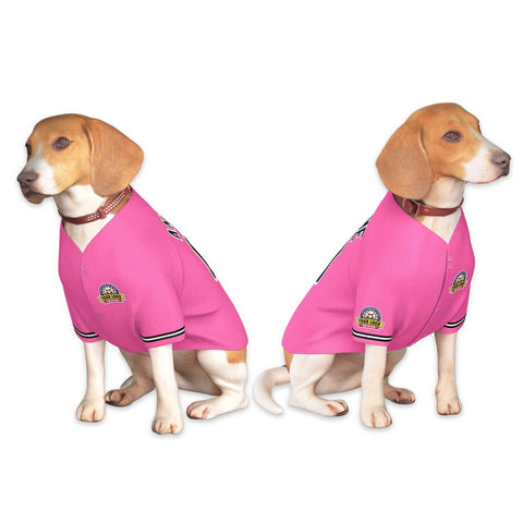 Custom Pink Black-White Classic Style Dog Jersey