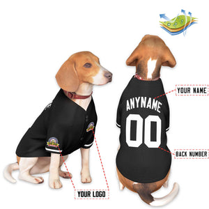 Custom Black White Classic Style Dog Jersey