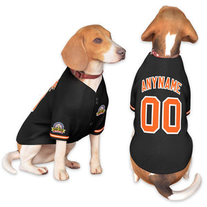 Custom Black Orange-White Classic Style Dog Jersey