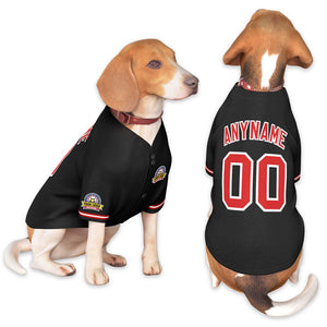 Custom Black Red-White Classic Style Dog Jersey