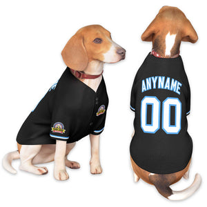 Custom Black White-Powder Blue Classic Style Dog Jersey