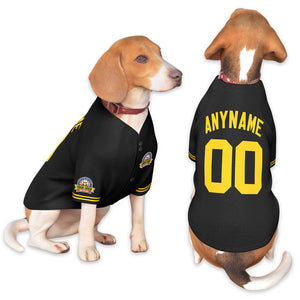 Custom Black Gold Classic Style Dog Jersey