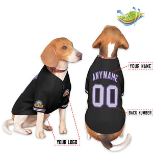 Custom Black Gray-Purple Classic Style Dog Jersey