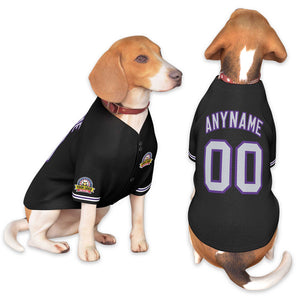 Custom Black Gray-Purple Classic Style Dog Jersey