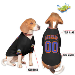 Custom Black Royal-Orange Classic Style Dog Jersey