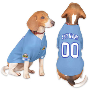 Custom Light Blue White-Royal Classic Style Dog Jersey