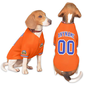 Custom Orange Royal-White Classic Style Dog Jersey