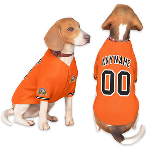 Custom Orange Black-White Classic Style Dog Jersey