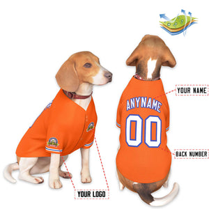 Custom Orange White-Royal Classic Style Dog Jersey