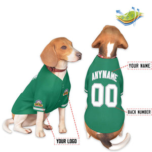 Custom Kelly Green White-Gray Classic Style Dog Jersey