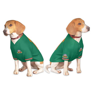 Maillot pour chien de style classique Kelly vert rouge-or personnalisé