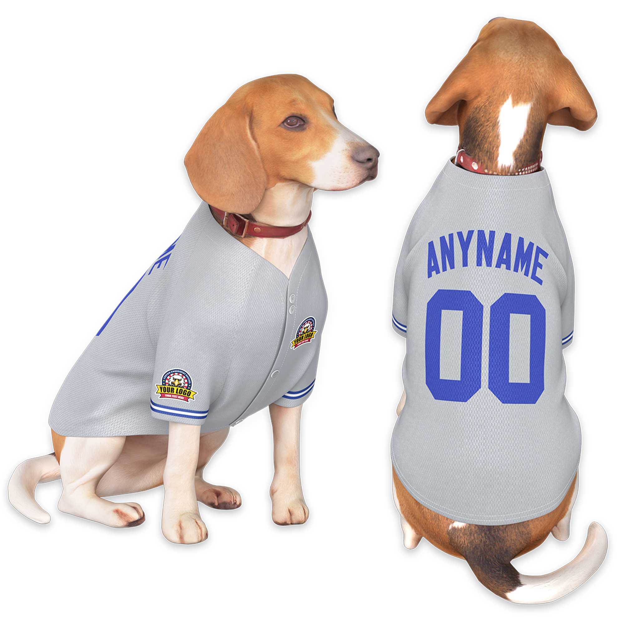 Custom Gray Royal Classic Style Dog Jersey