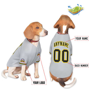 Custom Gray Black-Gold Classic Style Dog Jersey