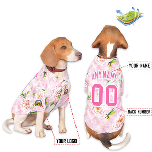 Custom Pink White Graffiti Pattern Dog Jersey