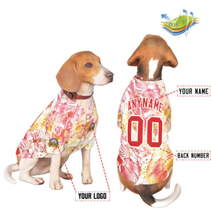 Custom Red White Graffiti Pattern Dog Jersey