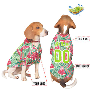 Maillot pour chien à motif graffiti blanc vert néon personnalisé