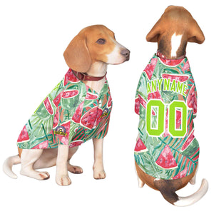 Maillot pour chien à motif graffiti blanc vert néon personnalisé