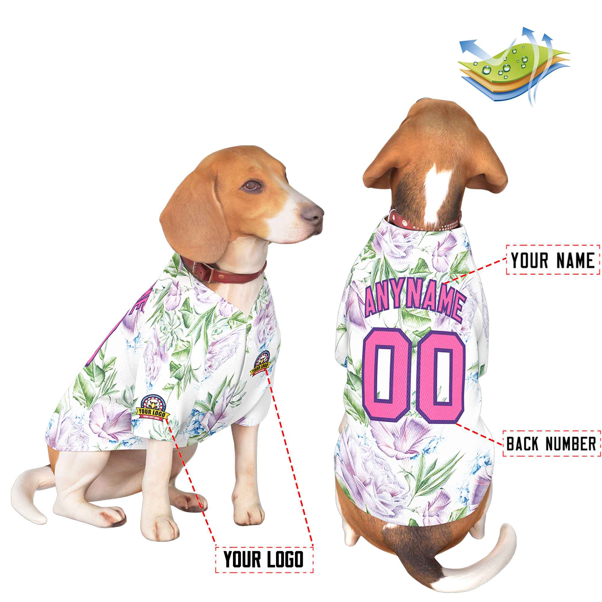 Custom Pink Purple Graffiti Pattern Dog Jersey