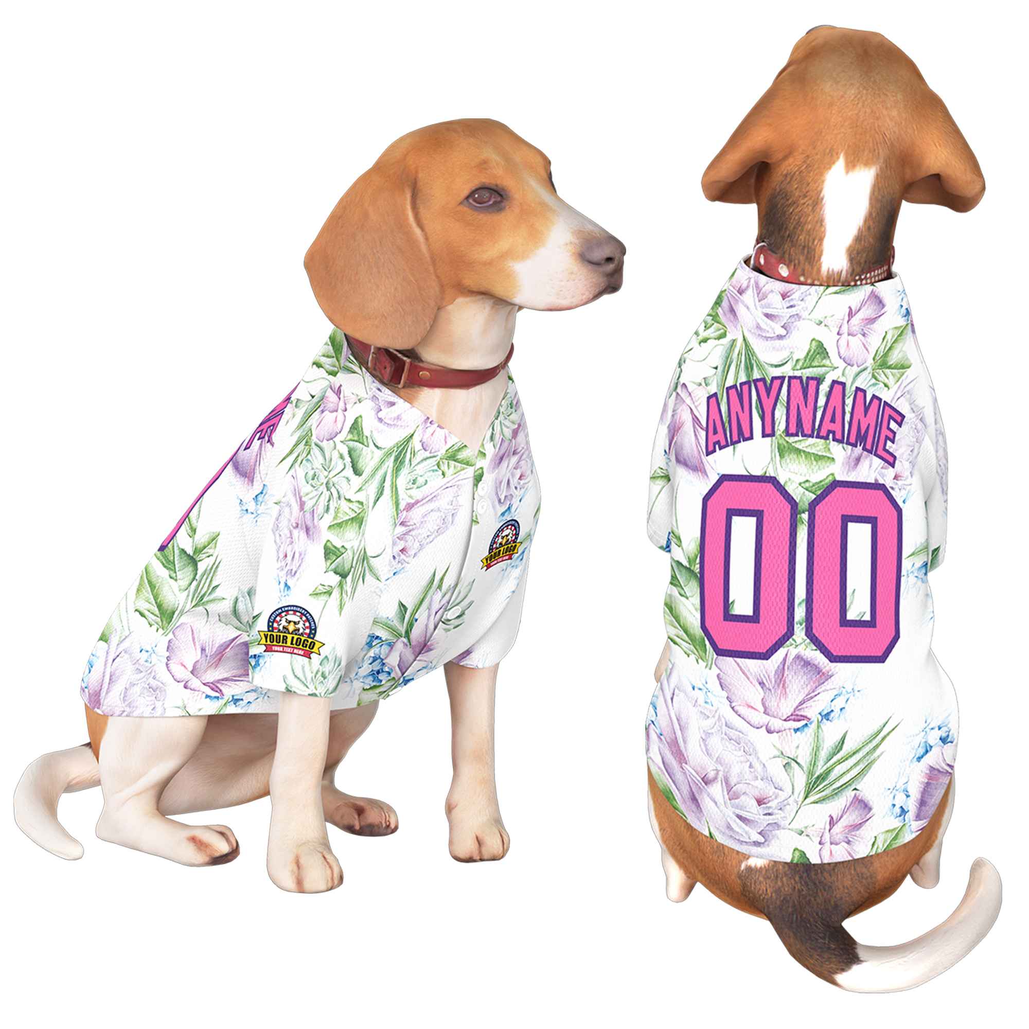 Custom Pink Purple Graffiti Pattern Dog Jersey