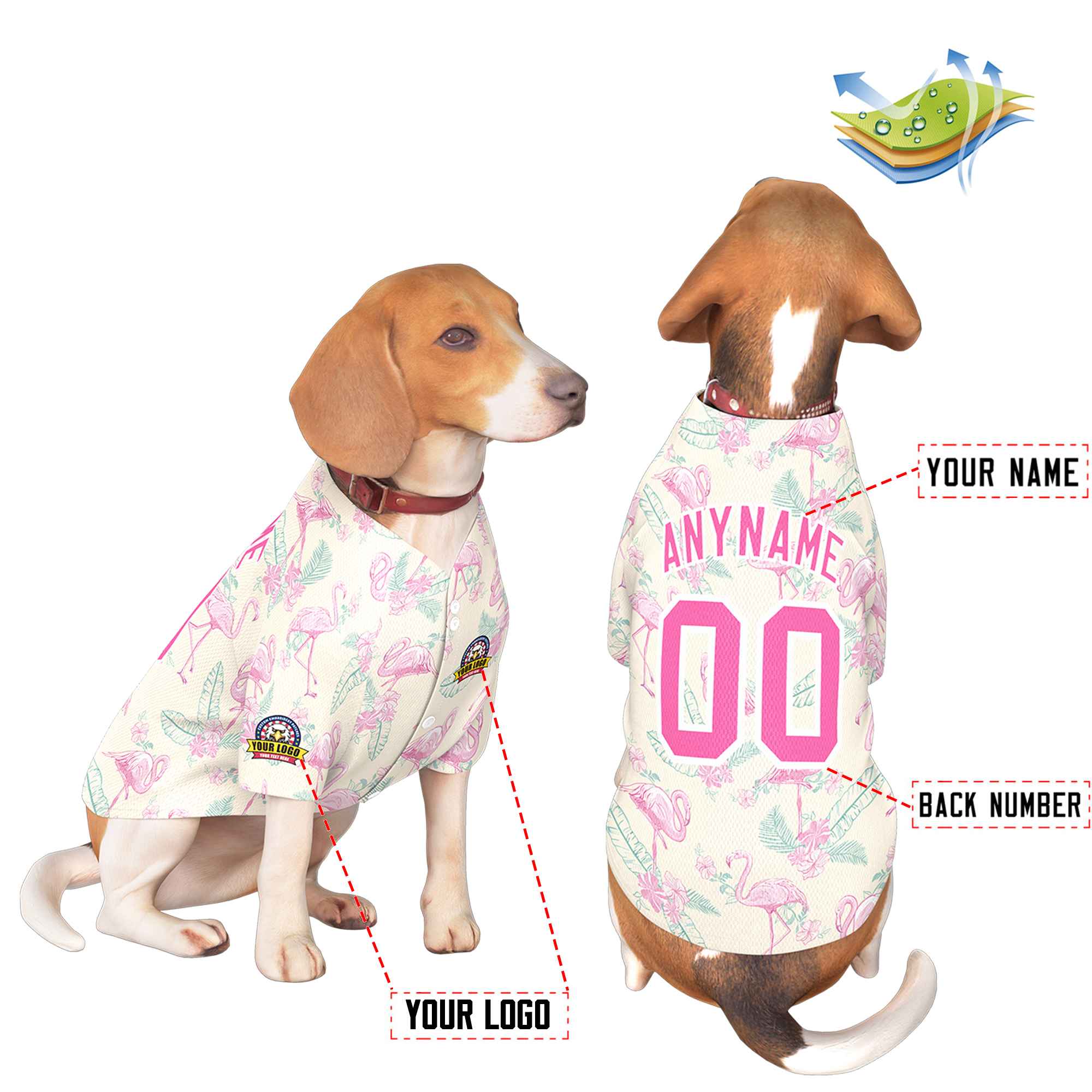 Custom Pink White Graffiti Pattern Dog Jersey