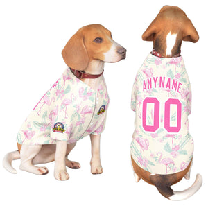 Maillot pour chien à motif graffiti blanc rose personnalisé