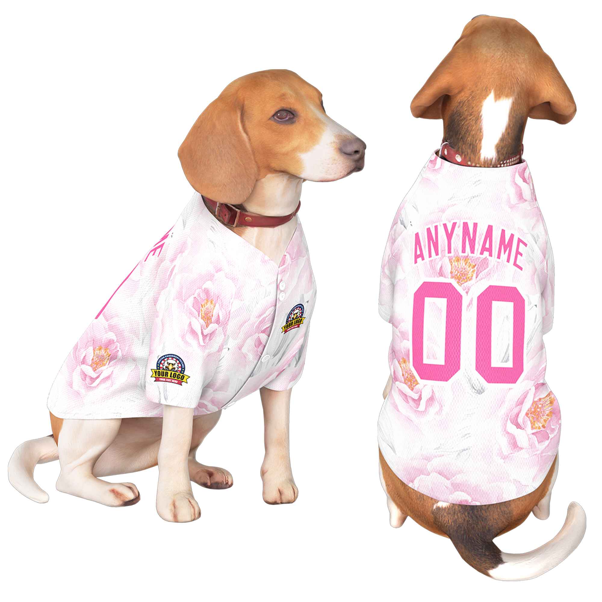 Custom Pink White Graffiti Pattern Dog Jersey