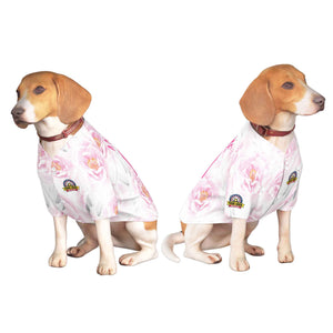 Maillot pour chien à motif graffiti blanc rose personnalisé