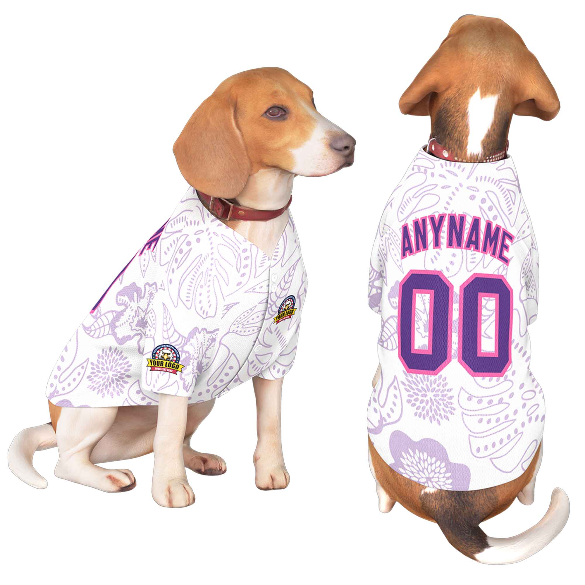 Custom Purple Pink Graffiti Pattern Dog Jersey