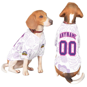 Maillot pour chien à motif graffiti rose violet personnalisé