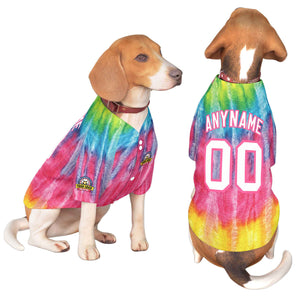 Maillot pour chien à motif graffiti rose blanc personnalisé