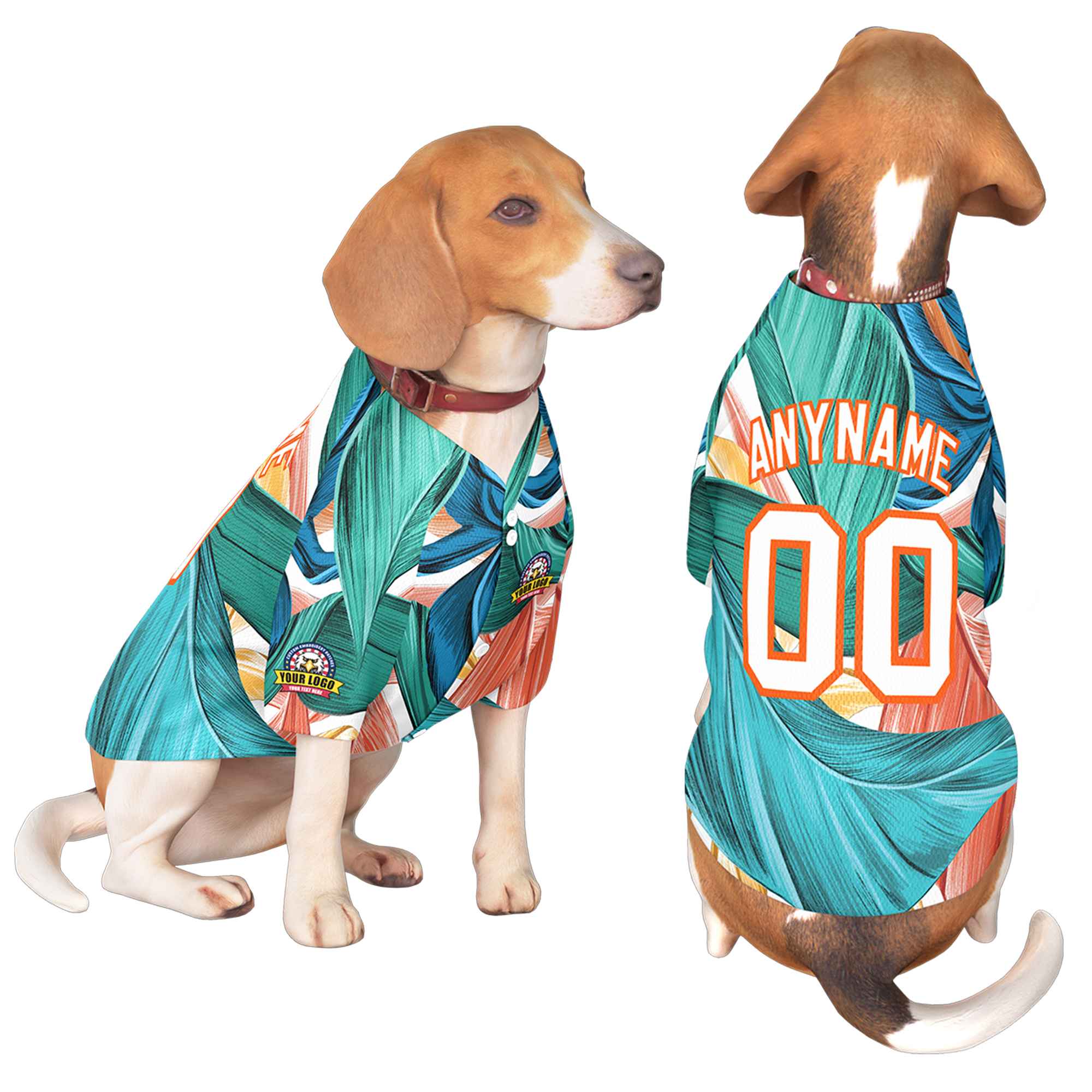 Custom White Orange Graffiti Pattern Dog Jersey