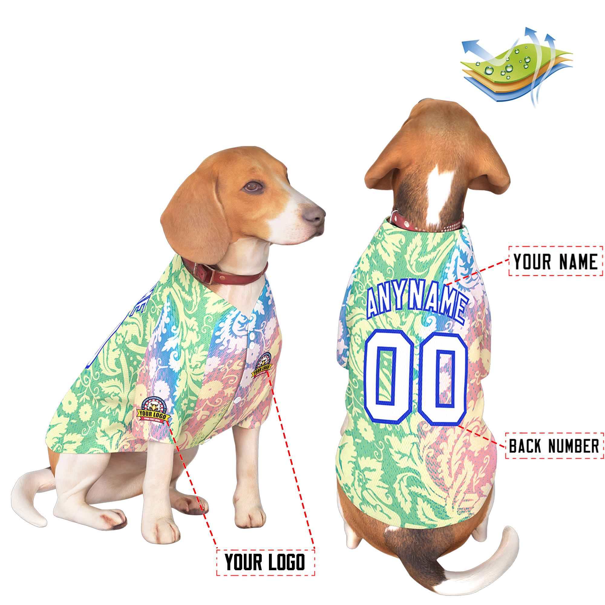 Custom White Royal Graffiti Pattern Dog Jersey