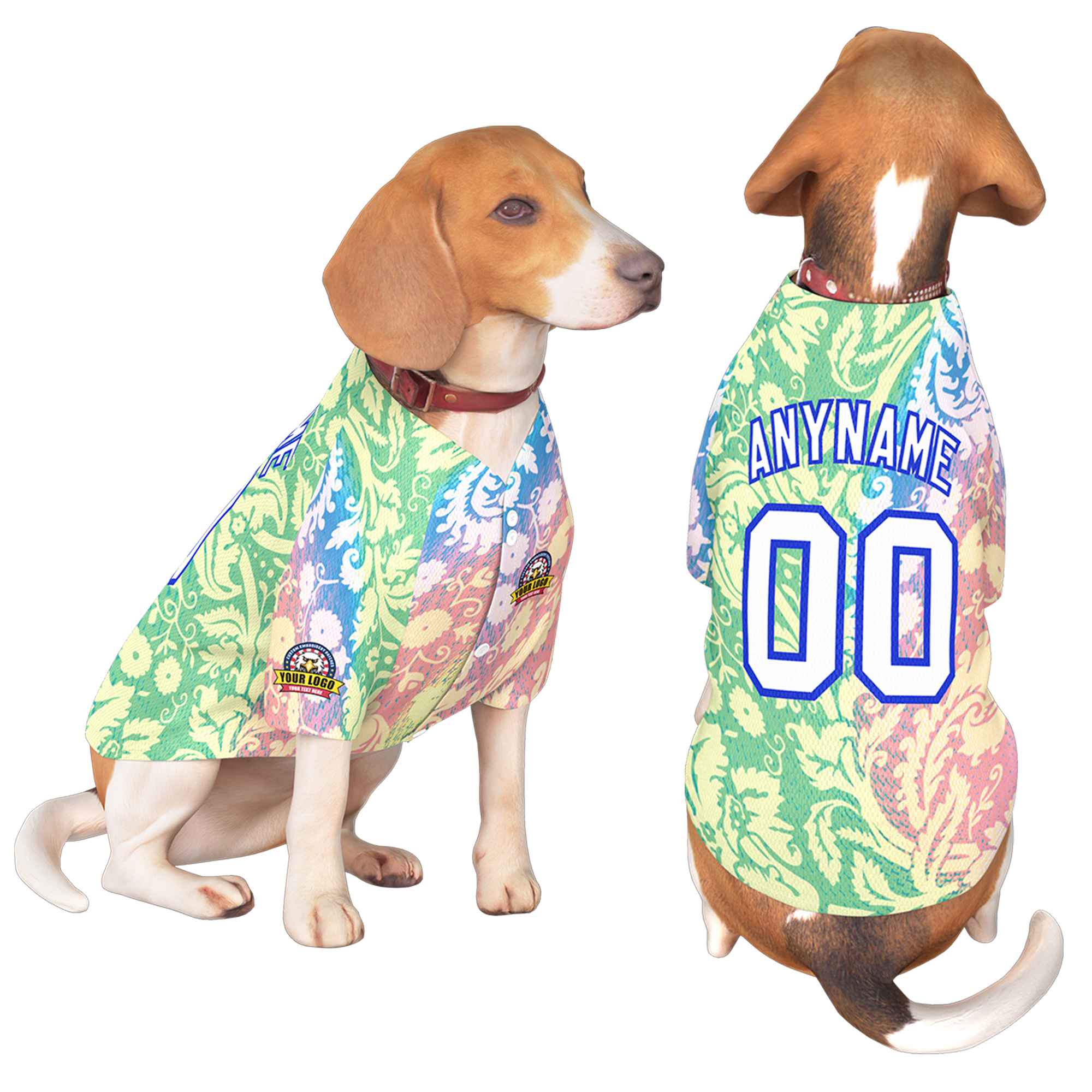 Custom White Royal Graffiti Pattern Dog Jersey