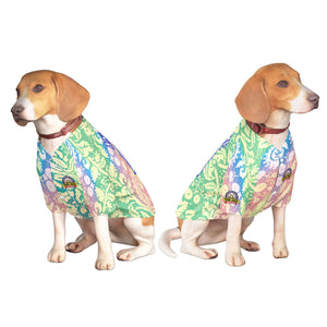 Maillot pour chien à motif de graffiti royal blanc personnalisé