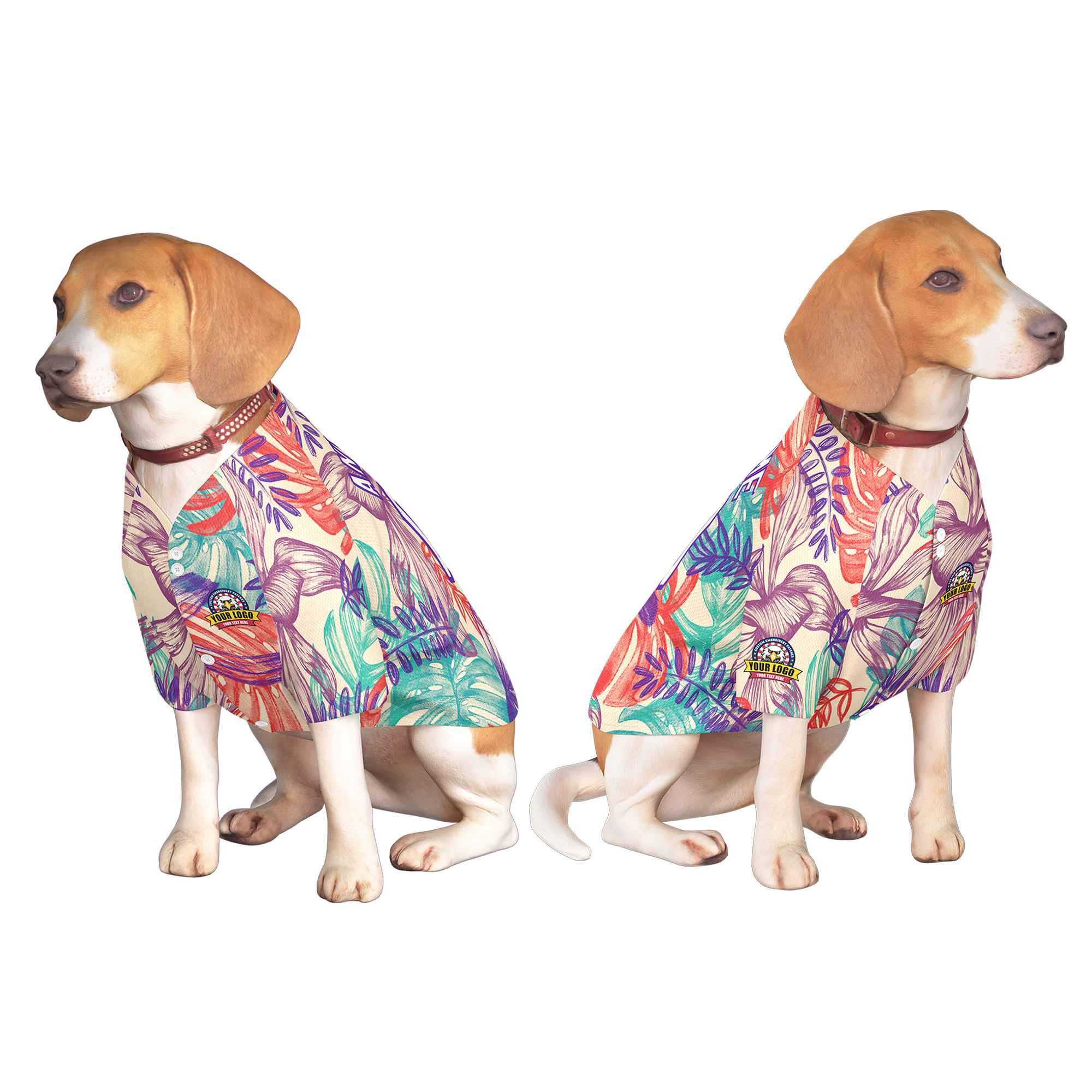 Maillot pour chien à motif graffiti violet blanc personnalisé