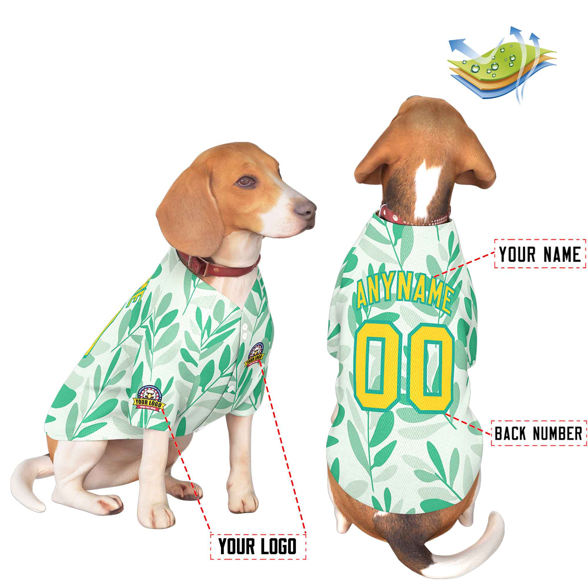 Custom Gold Teal Graffiti Pattern Dog Jersey