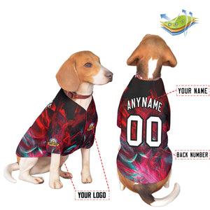 Maillot pour chien à motif graffiti blanc et noir personnalisé